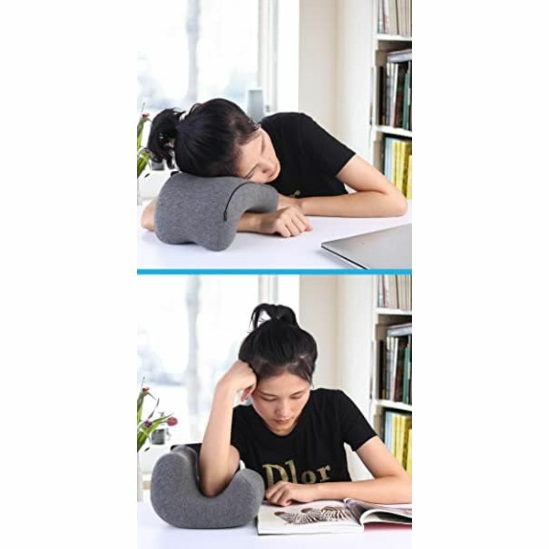 オフィス昼寝用 低反発枕 紺色ｘグレー インテリア/住まい/日用品の寝具(枕)の商品写真