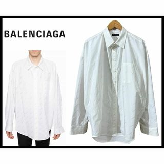 Balenciaga - 定価118,800円 バレンシアガ 20ss 変形 総柄 シルバーロゴ シャツ