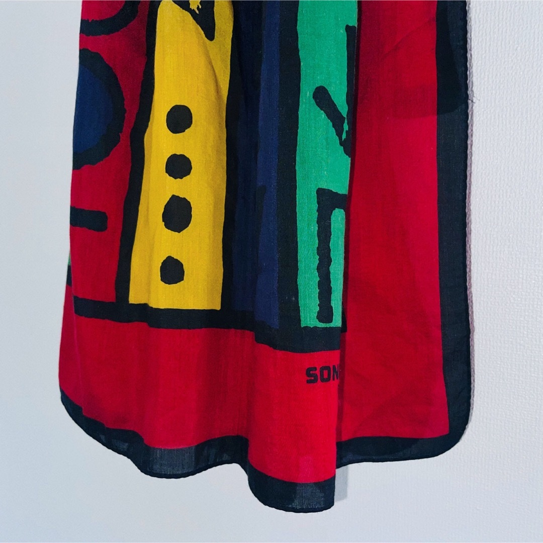 SONIA RYKIEL(ソニアリキエル)のSONIA RYKIEL ソニアリキエル スカーフ ストール 大判 フランス 綿 レディースのファッション小物(バンダナ/スカーフ)の商品写真