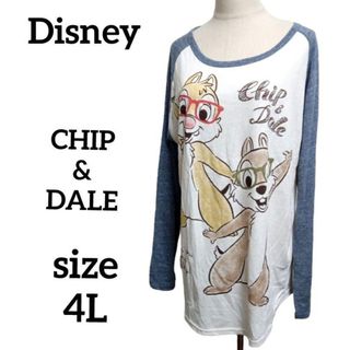 ディズニー(Disney)の新品タグ付き 大きいサイズ 4L Disney チップとデールトップスチュニック(Tシャツ(長袖/七分))