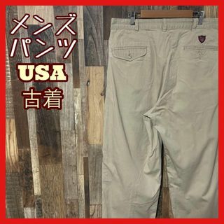 ポロゴルフ メンズ ベージュ ゴルフ 34 L パンツ USA古着 90s(その他)