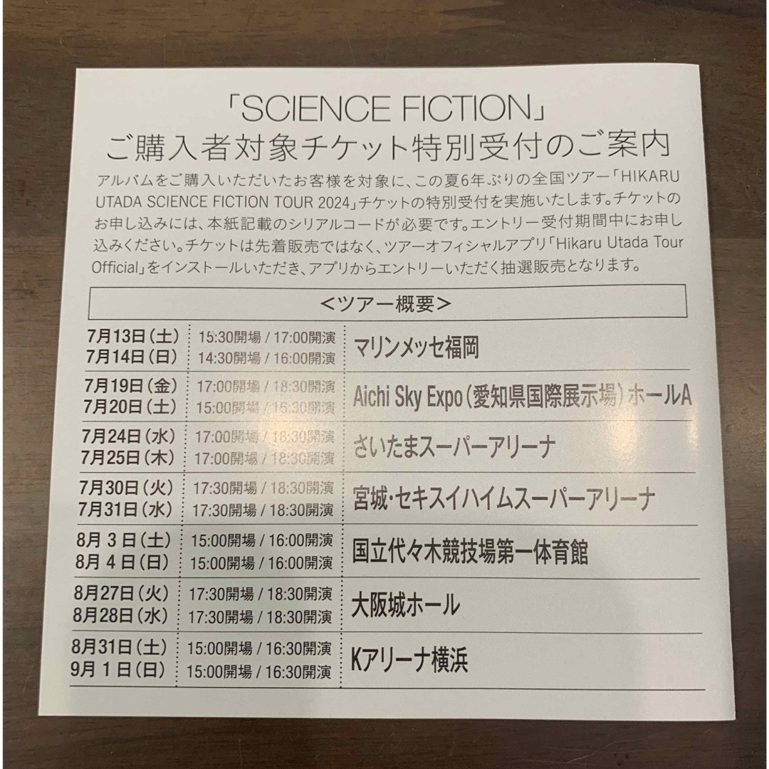 宇多田ヒカル SCIENCE FICTION 初回限定盤　シリアルコード エンタメ/ホビーのDVD/ブルーレイ(ミュージック)の商品写真