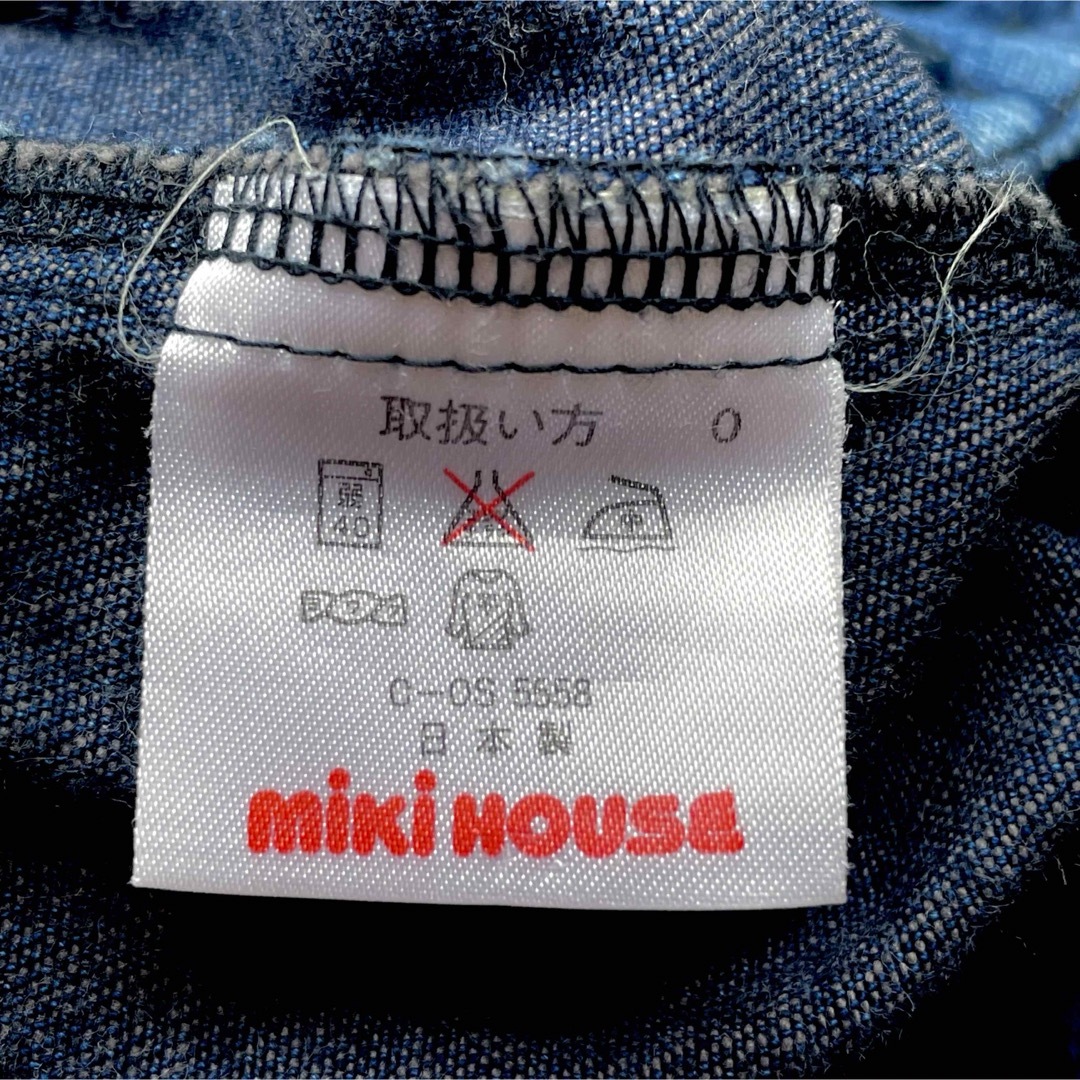 mikihouse(ミキハウス)のmiki HOUSE ミキハウス　デニム　ロンパース　85㎝　男の子　女の子 キッズ/ベビー/マタニティのベビー服(~85cm)(ロンパース)の商品写真