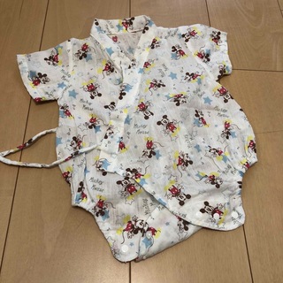 ミッキーマウス(ミッキーマウス)の50-60 赤ちゃん甚平　ミッキーデザイン(甚平/浴衣)