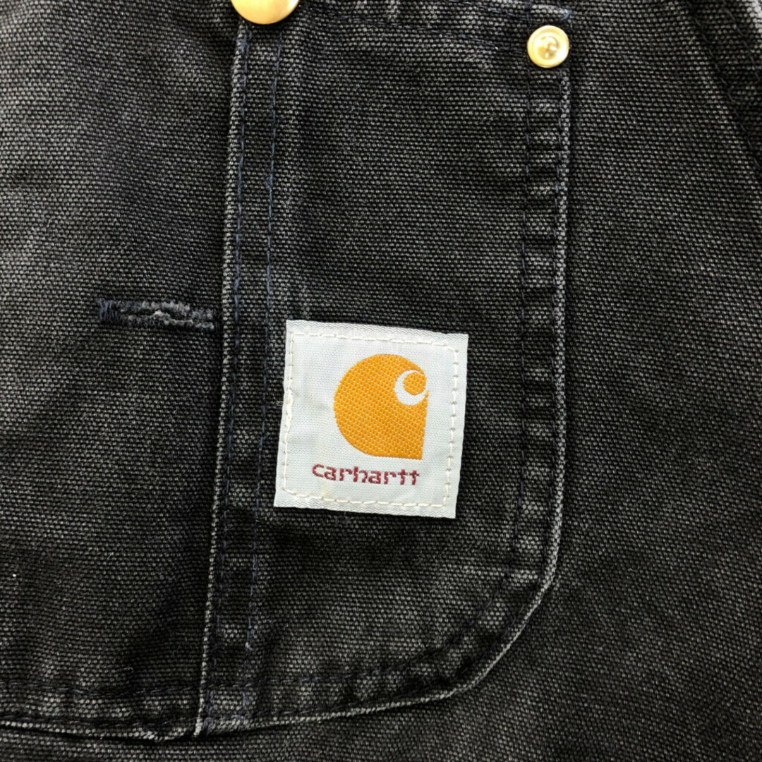 carhartt(カーハート)のCarhartt カーハート オーバーオール ダブルニー ワーク ブラック (メンズ L相当) 中古 古着 Q3676 メンズのパンツ(サロペット/オーバーオール)の商品写真