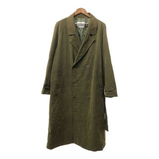 90年代 カナダ製 Aquascutum アクアスキュータム スムースポリ トレンチコート オリーブ (メンズ XL) 中古 古着 Q3636(トレンチコート)