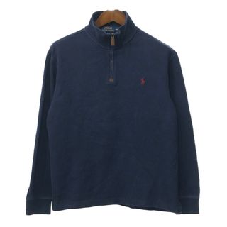 ポロラルフローレン(POLO RALPH LAUREN)のPolo by Ralph Lauren ポロ ラルフローレン ハーフジップ スウェット アメカジ ネイビー (メンズ M) 中古 古着 Q3694(スウェット)