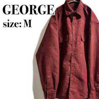 ヴィンテージ(VINTAGE)のGEORGE フェイクスウェード スエード シャツ 海外古着 ヴィンテージ(シャツ)