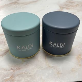 カルディ(KALDI)の※専用　カルディ ミニキャニスター缶（ブルーセージ ＆ ダークネイビー）(容器)