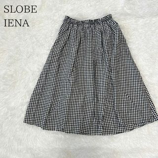 スローブイエナ(SLOBE IENA)のSLOBE IENA スローブイエナ リネン混ギンガムチェックフレアスカート(ひざ丈スカート)