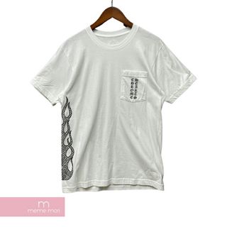 クロムハーツ(Chrome Hearts)のCHROME HEARTS CH Plus Fire Pattern T-Shirt クロムハーツ CHプラスフェイヤーパターン Tシャツ ロゴTシャツ 半袖カットソー ポケT 脇腹ロゴ ホワイト サイズM 【240418】【中古-A】【me04】(Tシャツ/カットソー(半袖/袖なし))