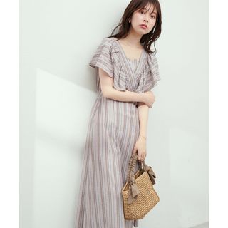 ナチュラルクチュール(natural couture)のnatural coutureギャザーフリル大人ガーリーワンピース(ひざ丈ワンピース)