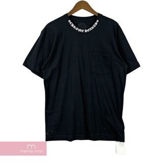 クロムハーツ(Chrome Hearts)のCHROME HEARTS Neck Logo Tee クロムハーツ ネックロゴTシャツ 半袖カットソー ポケT プリント ブラック サイズM 【240418】【新古品】【me04】(Tシャツ/カットソー(半袖/袖なし))