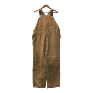 カーハート(carhartt)の70年代 USA製 Carhartt カーハート オーバーオール ダブルニー ワーク ベージュ (メンズ XL相当) 中古 古着 Q3760(サロペット/オーバーオール)