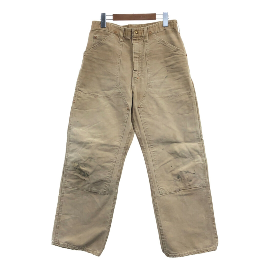 carhartt(カーハート)の70年代 Carhartt カーハート パンツ ダブルニー ワーク ベージュ (メンズ M相当) 中古 古着 Q3771 メンズのパンツ(その他)の商品写真