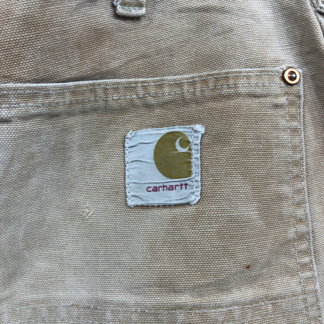 carhartt(カーハート)の70年代 Carhartt カーハート パンツ ダブルニー ワーク ベージュ (メンズ M相当) 中古 古着 Q3771 メンズのパンツ(その他)の商品写真