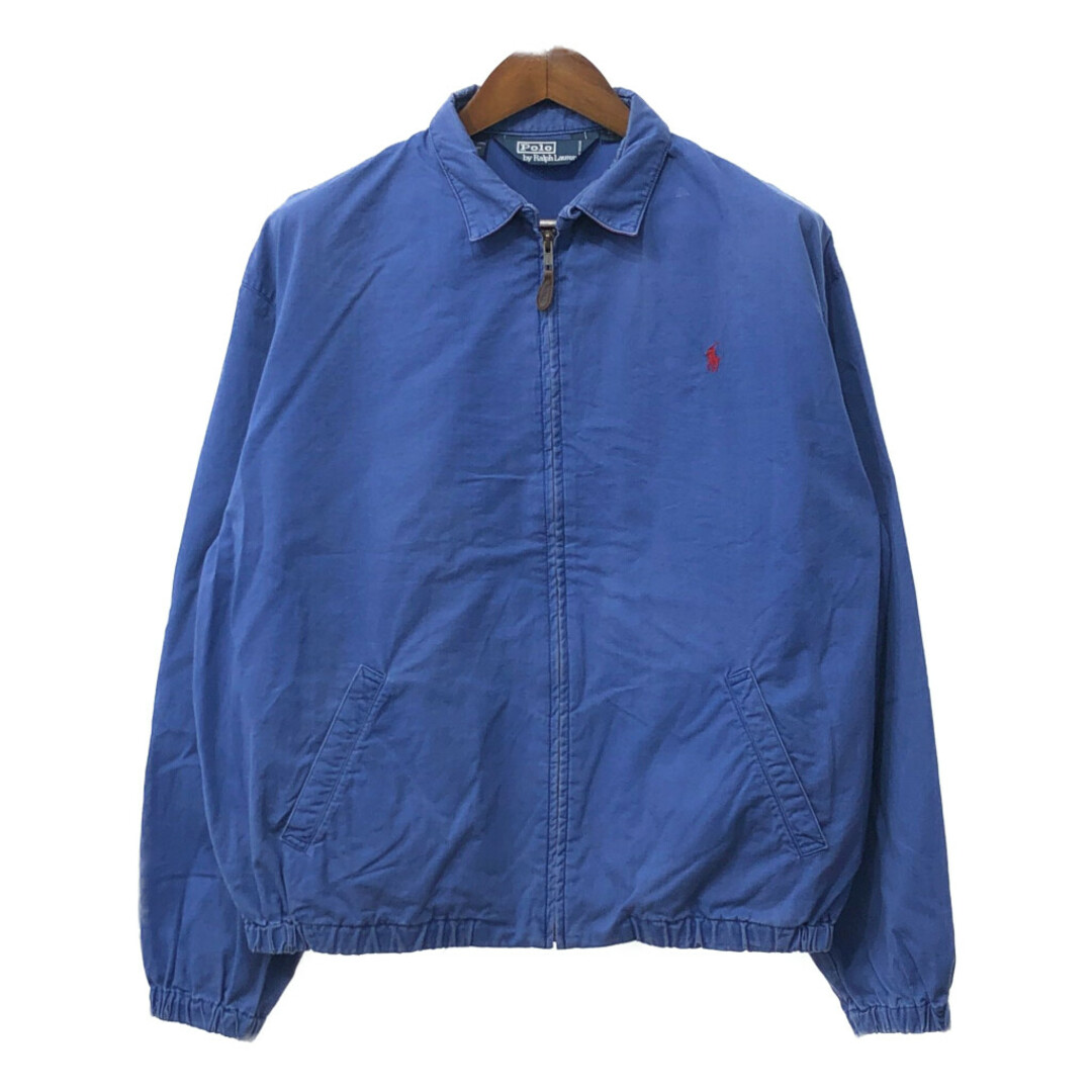 POLO RALPH LAUREN(ポロラルフローレン)の90年代 Polo by Ralph Lauren ポロ ラルフローレン スイングトップ ワンポイントロゴ ブルー (メンズ L) 中古 古着 Q3786 メンズのジャケット/アウター(その他)の商品写真