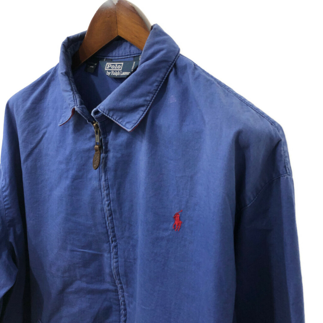 POLO RALPH LAUREN(ポロラルフローレン)の90年代 Polo by Ralph Lauren ポロ ラルフローレン スイングトップ ワンポイントロゴ ブルー (メンズ L) 中古 古着 Q3786 メンズのジャケット/アウター(その他)の商品写真