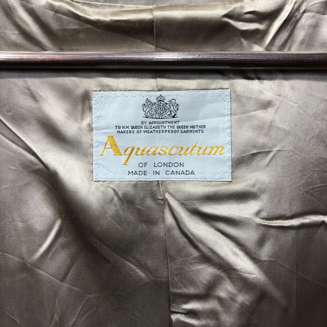 80年代 カナダ製 Aquascutum アクアスキュータム チェスターコート ベージュ (メンズ XL) 中古 古着 Q3788 メンズのジャケット/アウター(トレンチコート)の商品写真