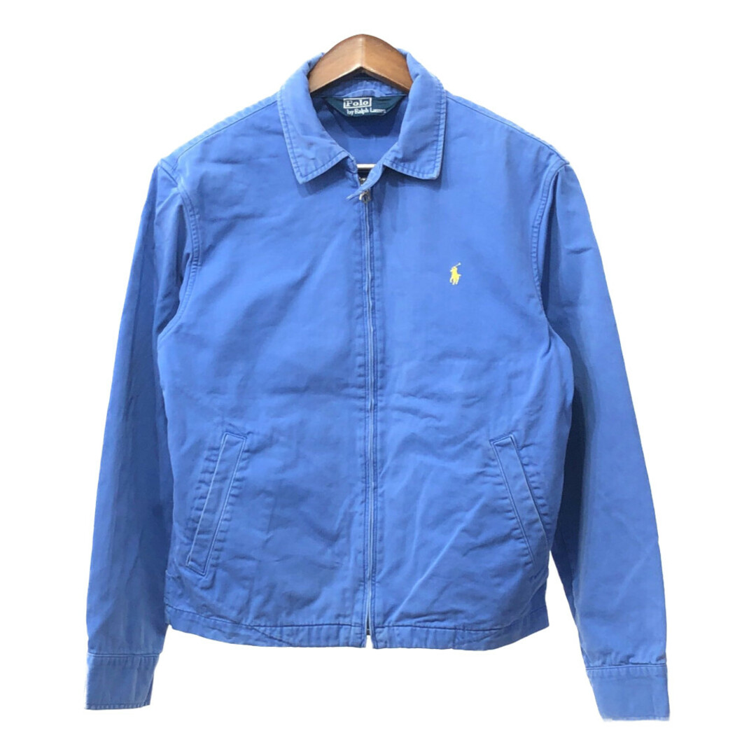 POLO RALPH LAUREN(ポロラルフローレン)の80年代 Polo by Ralph Lauren ポロ ラルフローレン スイングトップ ワンポイントロゴ ブルー (メンズ Ｍ) 中古 古着 Q3789 メンズのジャケット/アウター(その他)の商品写真