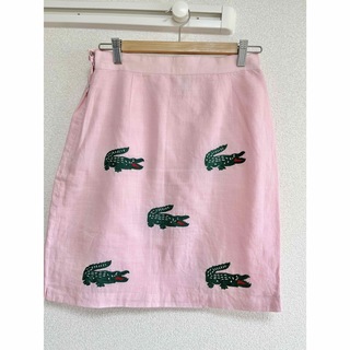 vintage ワニ柄ピンクスカート(ひざ丈スカート)