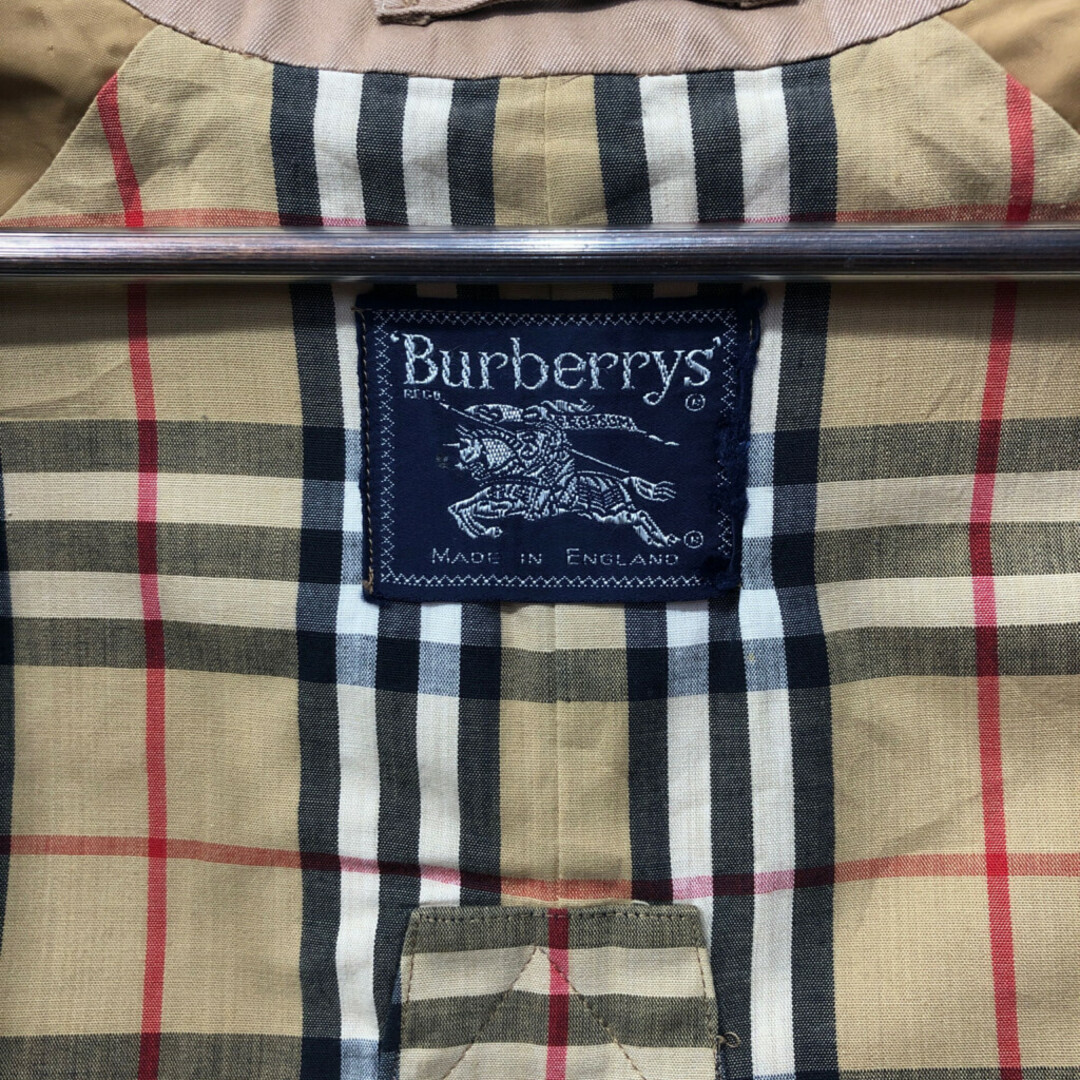 BURBERRY(バーバリー)の70年代 イングランド製 Burberrys バーバリーズ ステンカラーコート ユーロ ベージュ (レディース L ) 中古 古着 Q3806 レディースのジャケット/アウター(ロングコート)の商品写真