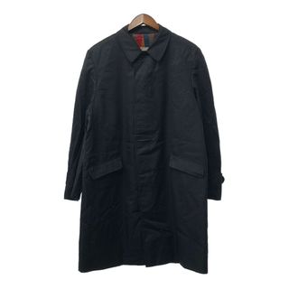 60年代 カナダ製 Aquascutum アクアスキュータム ステンカラーコート ヴィンテージ ブラック (レディース 42TALL) 中古 古着 Q3808(ロングコート)