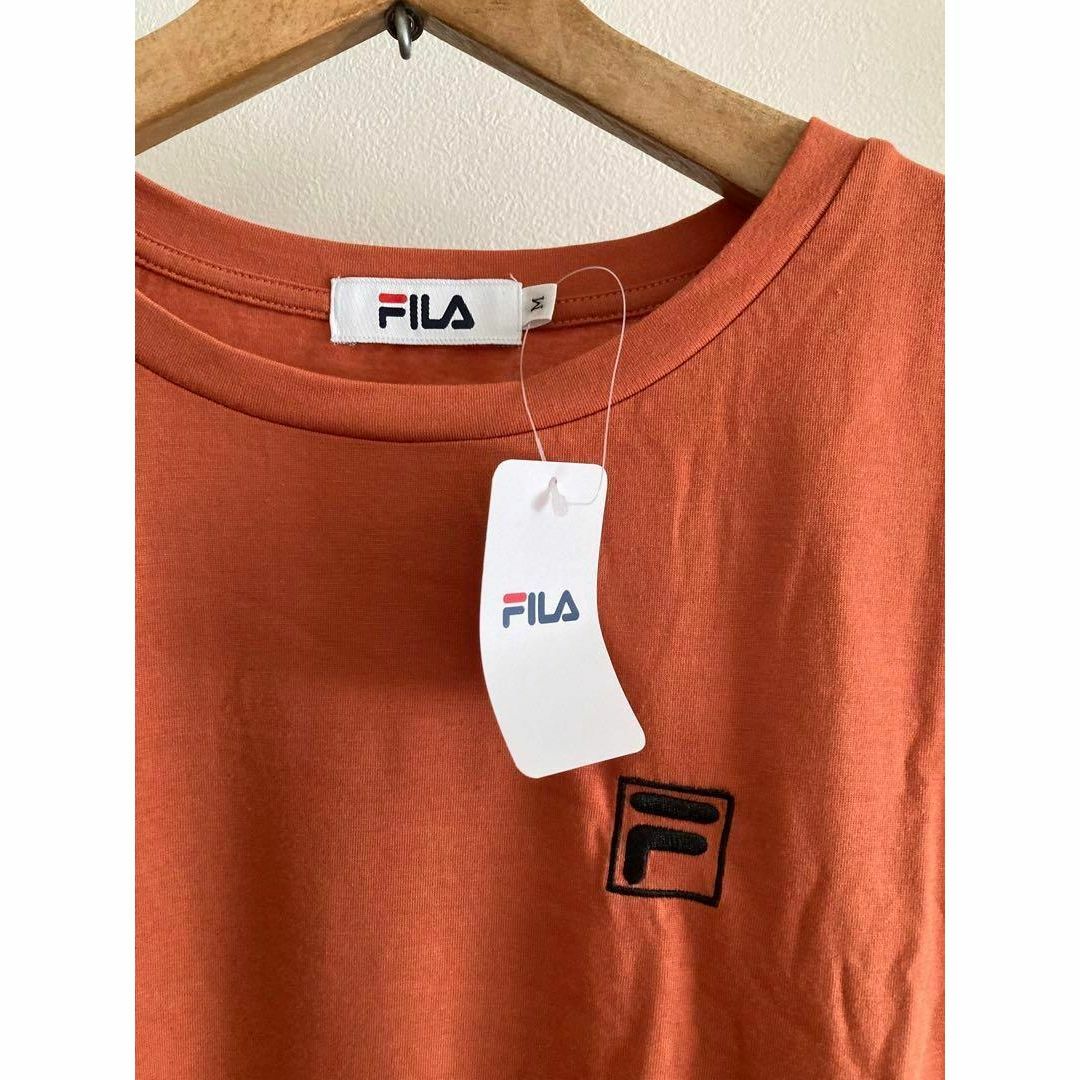 FILA(フィラ)の新品　フィラ　ロンT チュニック　Tシャツ　メッシュ　M オレンジ レディースのトップス(Tシャツ(長袖/七分))の商品写真