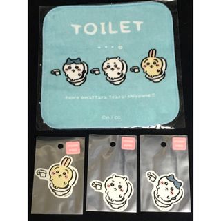 チイカワ(ちいかわ)のちいかわ トイレットなハンドタオル　ハンカチ　うさぎ　ハチワレ　ステッカー(タオル/バス用品)