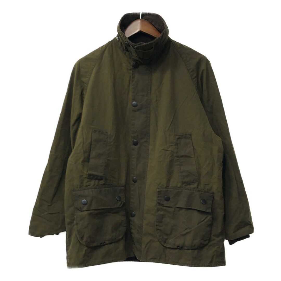 Barbour(バーブァー)のイングランド製 Barbour バブアー BEDALE ビデイル オイルドジャケット ユーロ ラグラン カーキ (メンズ C42) 中古 古着 Q3814 メンズのジャケット/アウター(その他)の商品写真