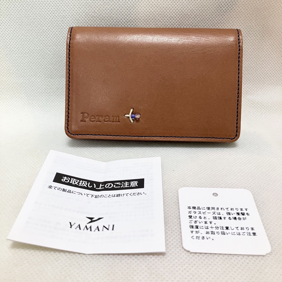 W941 未使用 ペラム カードケース 名刺入れ レディース ブラウン系 日本製 レディースのファッション小物(名刺入れ/定期入れ)の商品写真