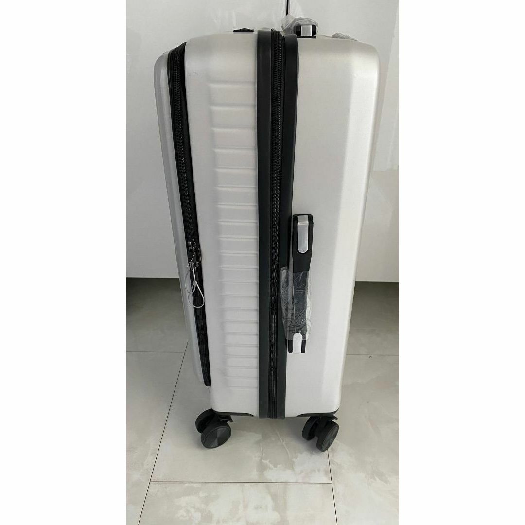 スーツケース キャリーバッグ Mサイズ ダブルキャスター TSAロック シルバー レディースのバッグ(スーツケース/キャリーバッグ)の商品写真