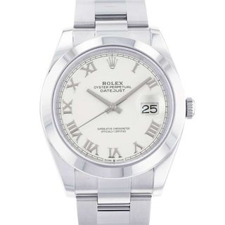 ロレックス(ROLEX)のロレックス デイトジャスト41 ランダムシリアル ルーレット 126300 ROLEX 腕時計 ホワイトローマン文字盤(腕時計(アナログ))