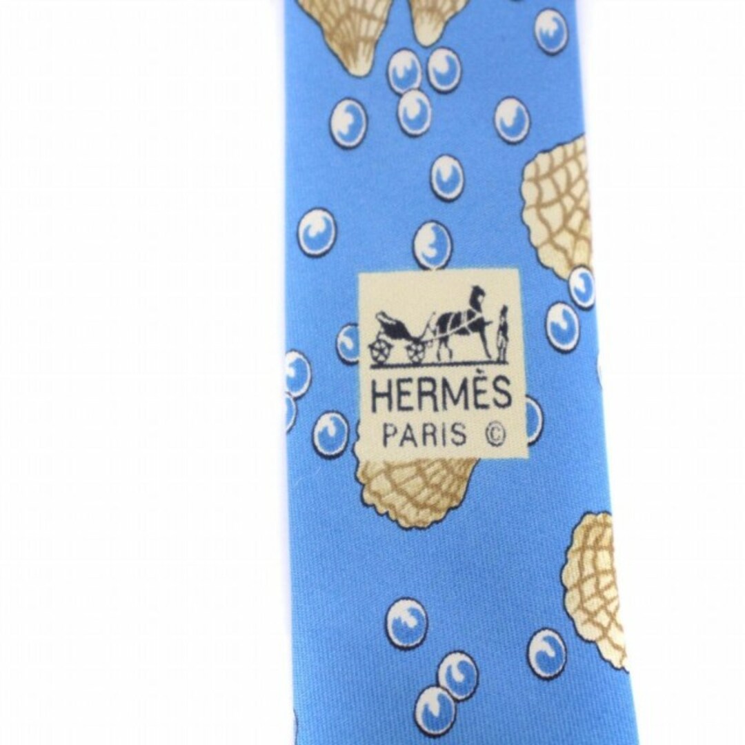 Hermes(エルメス)のエルメス HERMES ネクタイ 真珠 シルク フランス製 青 メンズのファッション小物(ネクタイ)の商品写真