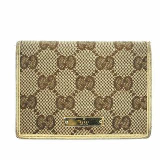 グッチ(Gucci)のグッチ GGキャンバス パスケース カードケース 名刺入れ 白 ベージュ(名刺入れ/定期入れ)