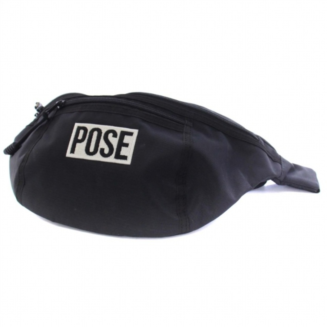 PAMEO POSE(パメオポーズ)のパメオポーズ ボディバッグ ウエストポーチ ロゴ刺繍 黒 レディースのバッグ(ボディバッグ/ウエストポーチ)の商品写真