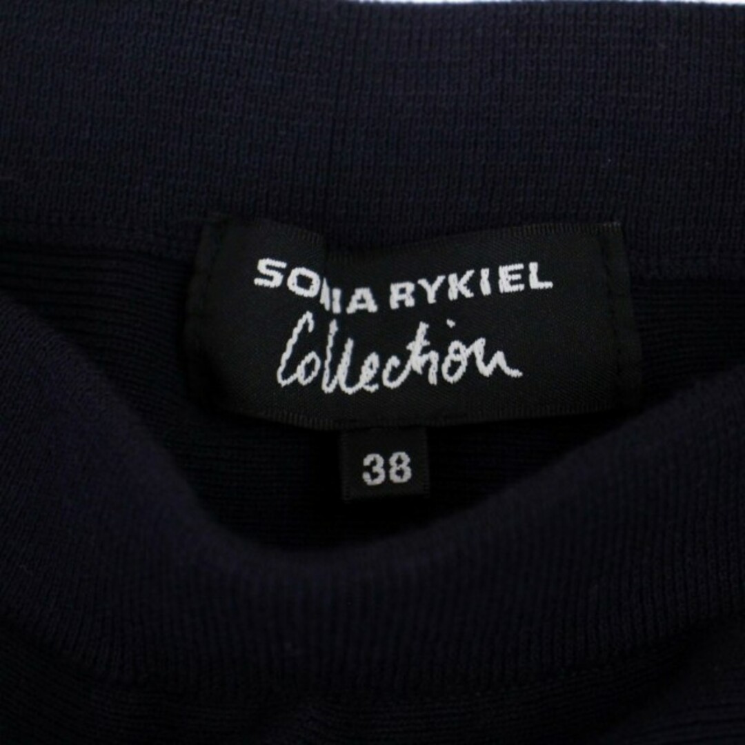 SONIA RYKIEL(ソニアリキエル)のソニアリキエル ニット フレアスカート ひざ丈 ビジュー装飾 M 紺 レディースのスカート(ひざ丈スカート)の商品写真