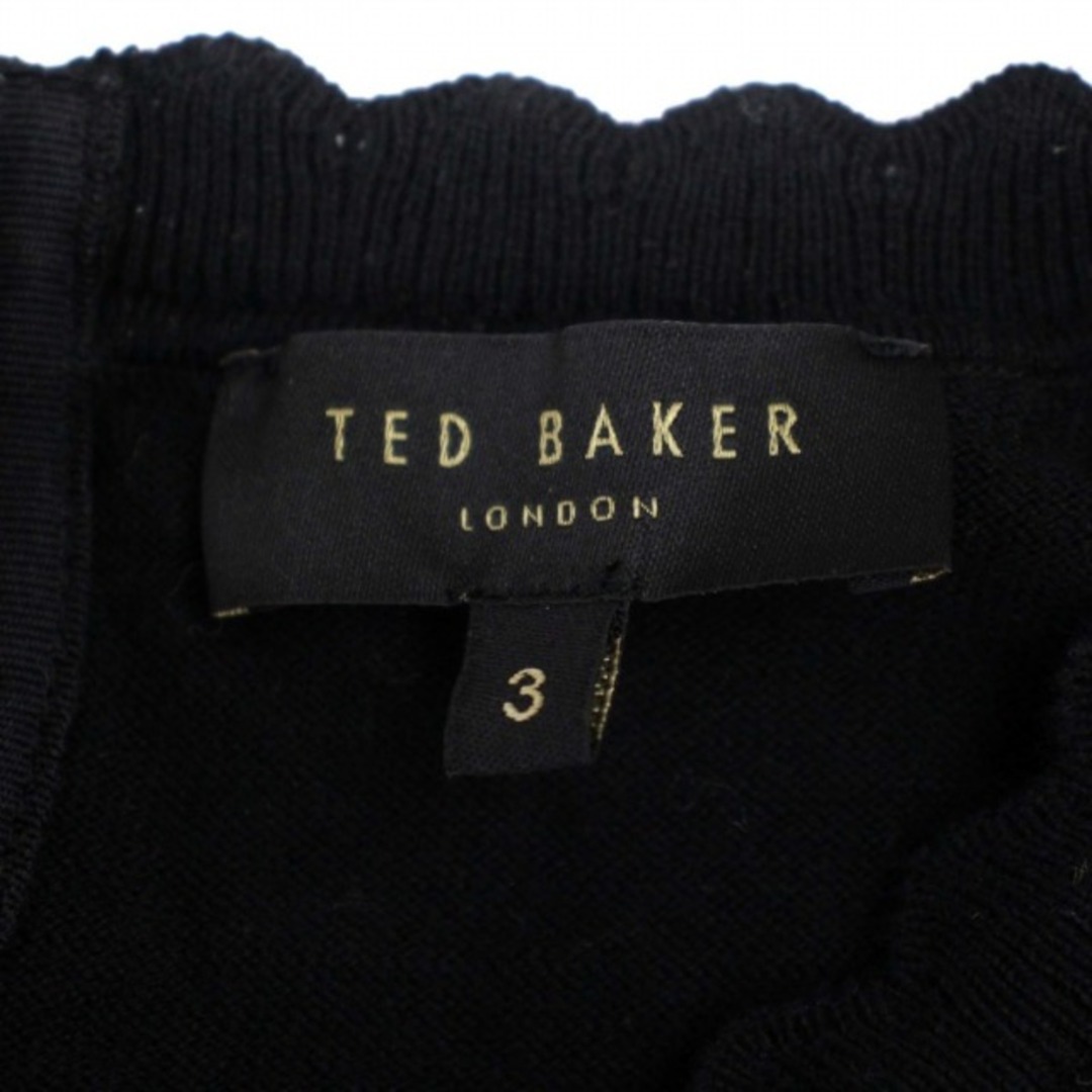 TED BAKER(テッドベイカー)のテッドベーカー TED BAKER ブラウス シャツ 半袖 花柄 L 黒 レディースのトップス(シャツ/ブラウス(半袖/袖なし))の商品写真