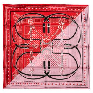 エルメス(Hermes)のエルメス スカーフ カレ70 グランマネージュ・バンダナ・ラブ カレ Grand Manege Bandana Love HERMES ハート リボン(バンダナ/スカーフ)