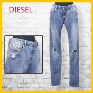 DIESEL - 美品 ディーゼル デニムパンツ ジーンズ イージー ダメージ加工 16Y ブルー