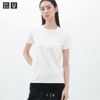 ユニクロ(UNIQLO)のUNIQLO ユニクロ　クルーネックT Tシャツ　レディース　S ホワイト　美品(Tシャツ(半袖/袖なし))