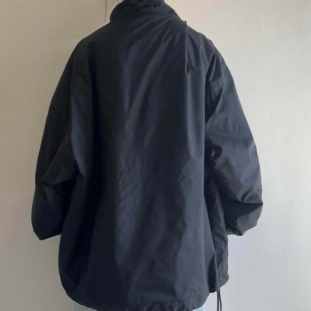 ハーフジップ ナイロンジャケット プルオーバー アノラック オーバーサイズ 黒 メンズのジャケット/アウター(ナイロンジャケット)の商品写真