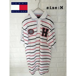 トミーヒルフィガー(TOMMY HILFIGER)のトミーヒルフィガー　マリンボーダーポロシャツ　Mサイズ(ポロシャツ)