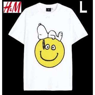 新品 H&M スヌーピー × ニコちゃん Tシャツ ディズニー スタバ L