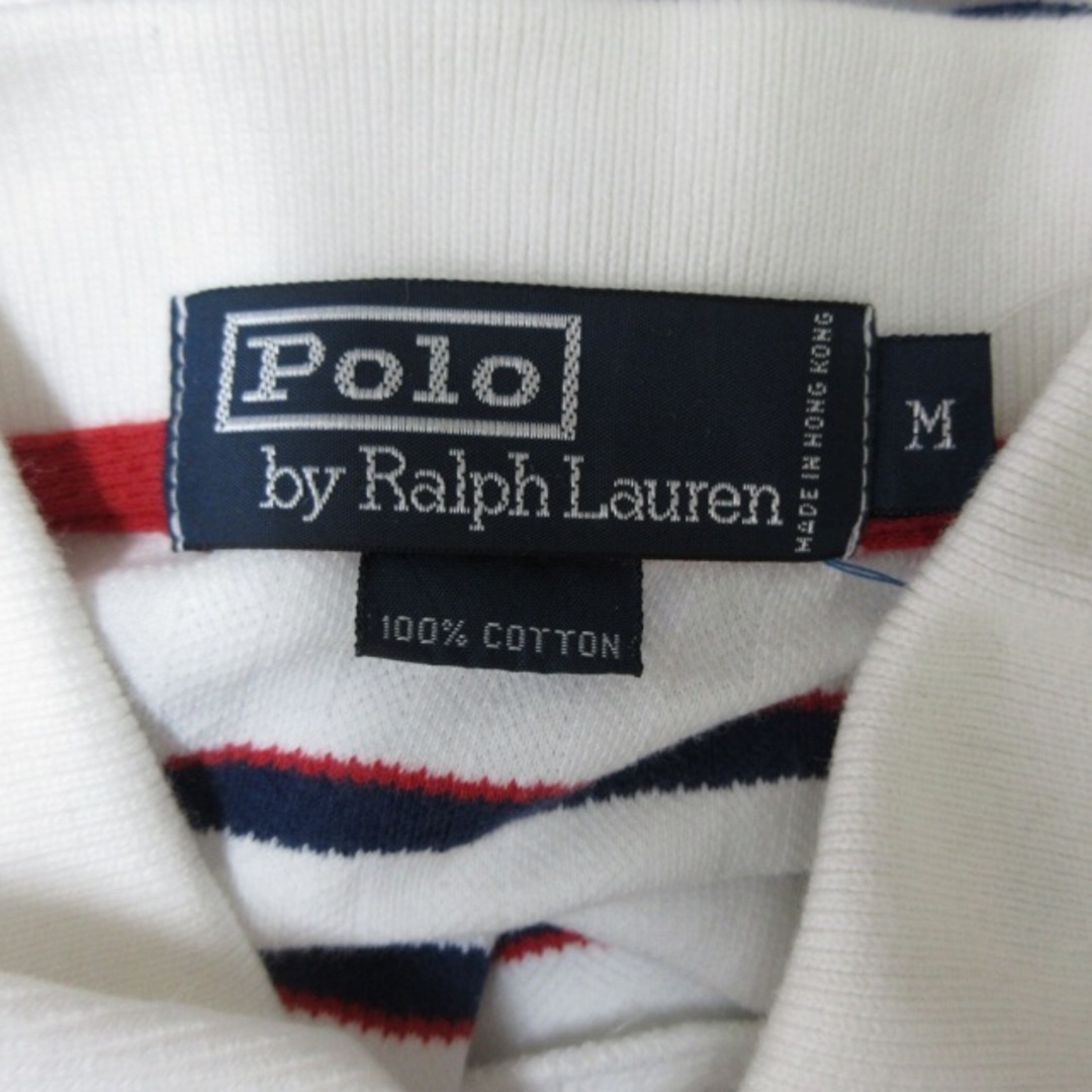 POLO RALPH LAUREN(ポロラルフローレン)のポロ バイ ラルフローレン ポロシャツ 半袖 ボーダー ホワイト Mサイズ メンズのトップス(ポロシャツ)の商品写真