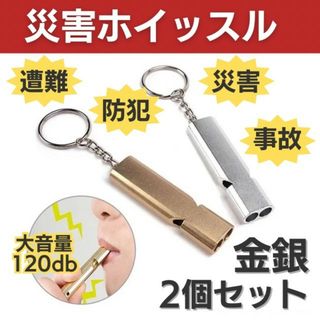 ホイッスル 2本 災害 緊急 防犯 笛 キーホルダー キャンプ 遭難 救助(防災関連グッズ)