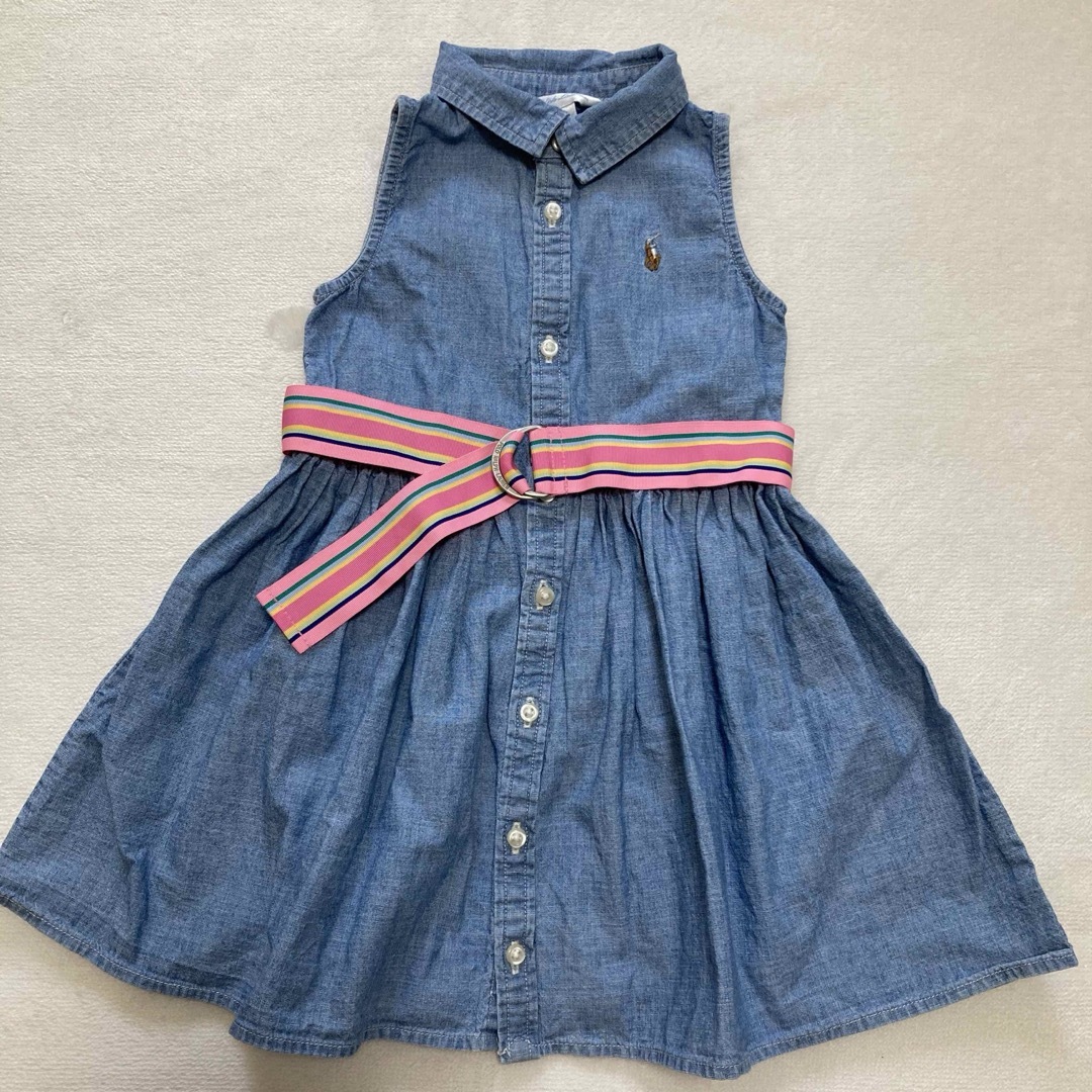 POLO RALPH LAUREN(ポロラルフローレン)の【未使用】ポロラルフローレン ワンピース　ポロシャツ　ポロベア　クマ　２点セット キッズ/ベビー/マタニティのキッズ服女の子用(90cm~)(ワンピース)の商品写真