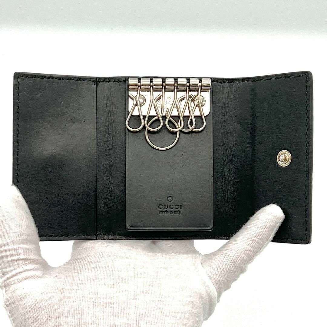 ⭐️美品⭐️GUCCI キーケース マーモント シマ GG柄 ブラック ⭐️美品⭐️GUCCI キーケース マーモント シマ GG柄 ブラック