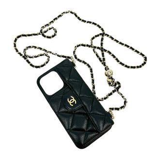 シャネル(CHANEL)のシャネル CHANEL マトラッセ iPhone13Pro iPhone13プロ その他 キャビアスキン ブラック 黒 ゴールド金具 iPhoneケース スマホケース(iPhoneケース)