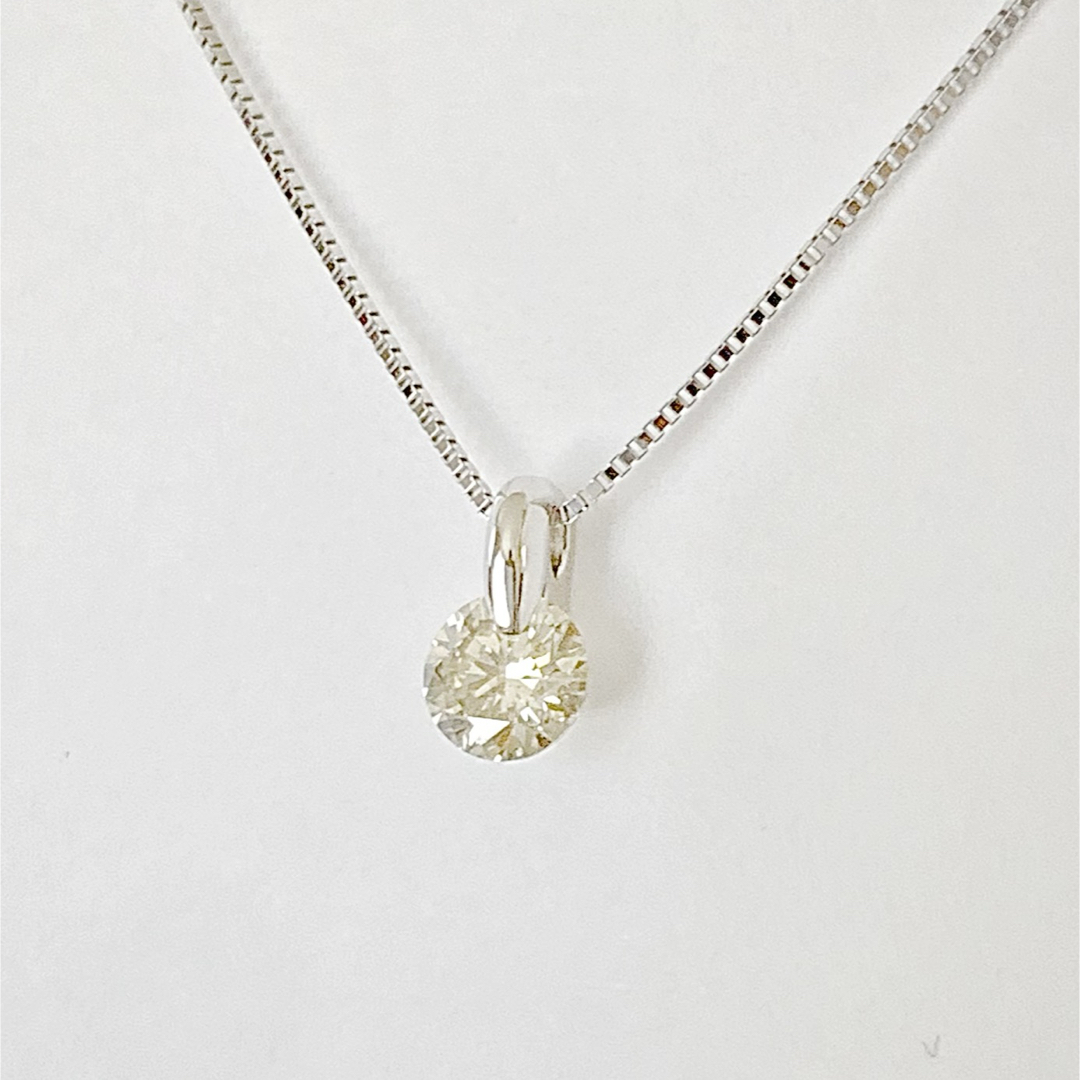 プラチナ 天然ダイヤモンド0.30ct！1点留めネックレス！ レディースのアクセサリー(ネックレス)の商品写真